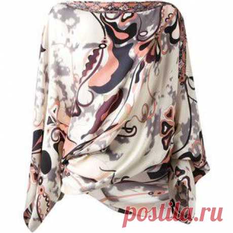 Gucci Printed silk scarf top - Polyvore