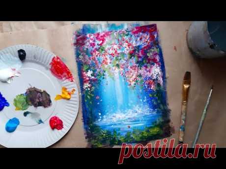 ВОДОПАД| Рисуем просто, получаем красиво👌