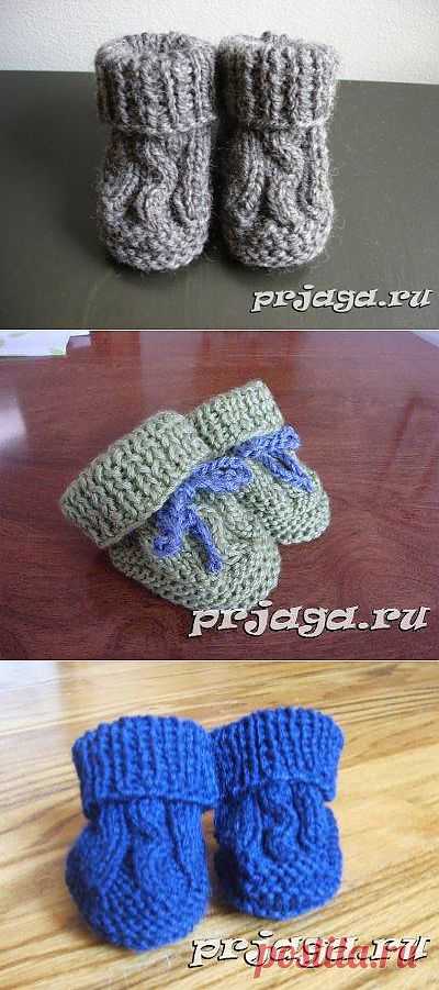 Вязание пинеток - носков спицами от Barbara Breiter
(пинетки, ботинки, носочки)
