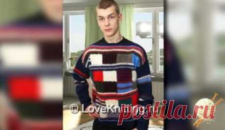 Пуловер в лоскутной технике | Loveknitting.ru