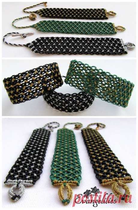✿ "Χρυσιήδες..." / "Chryseis"... macrame bracelets https://www.facebook.com/evangelilies/photos/a.1533684110249364.1073741828.1533543136930128/1672…