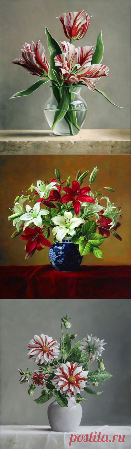 Цветы от художника Pieter Wagemans /Flower Masterpieces by Pieter Wagemans