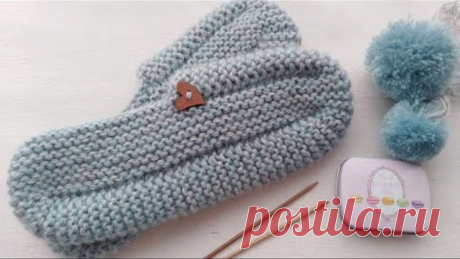 Вязание. Тапочки-следочки, за пару часов. Подробный мк. //Knitting. Master class.