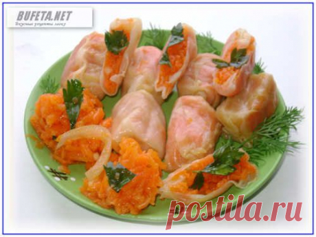 Маринованные овощные голубцы по - корейски.