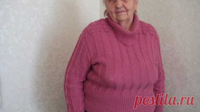 Вязание спицами, свитерок цвета цикламен, на любую фигуру