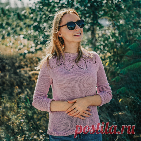 Мастер-класс по джемперу с круглой кокеткой из листиков. Много фото и процесс | Вязунчик — вяжем вместе | Яндекс Дзен