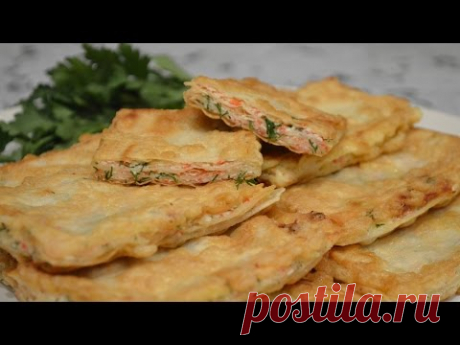 Восточные гренки из лаваша и крабовых палочек / Простые рецепты
