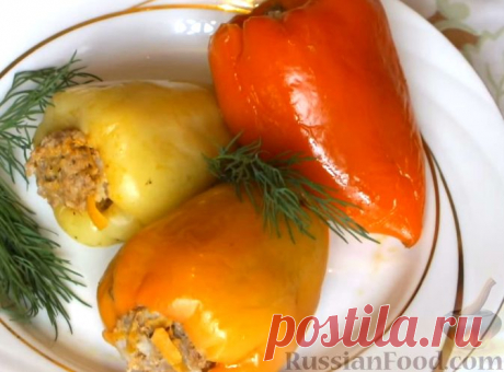 Рецепт: Болгарский перец, фаршированный мясом и рисом на RussianFood.com