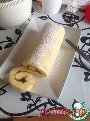 Швейцарский рулет с яблочным джемом - кулинарный рецепт
