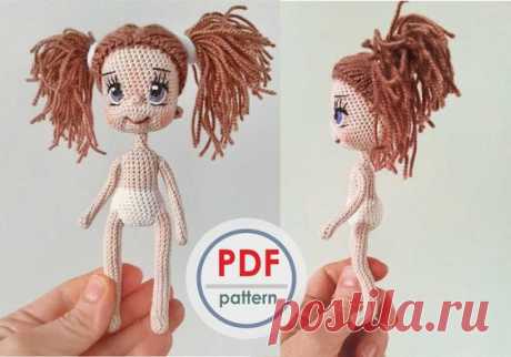 Crochet Pattern «Doll Arina (body)» The size of ready doll is 15 cm. Pattern in English This pattern contains step by step instructions and foto about crocheting - a doll itself - Two variants of…