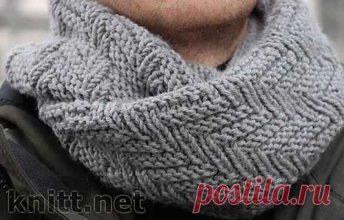 Шарф-снуд для мужчины | knitt.net | Все о вязании