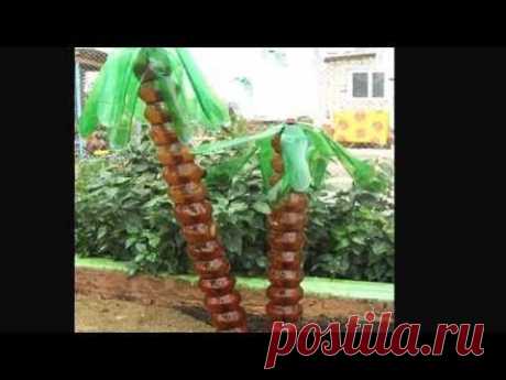 Пальма из пластиковых бутылок
