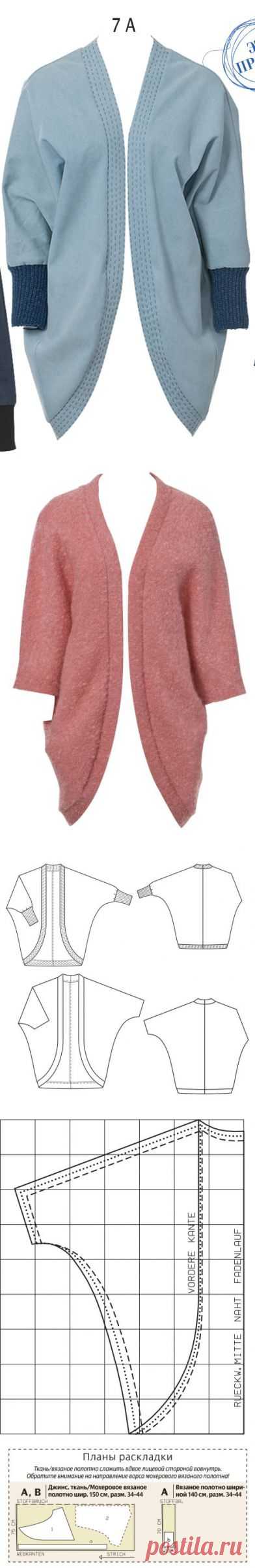 Бесплатная выкройка модного кардигана / BurdaStyle: мастер-классы