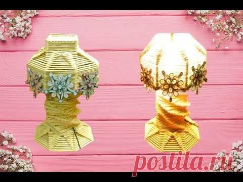 How to make Easily a Popsicle Stick Lamp || Lamp Shade || Table Lamp