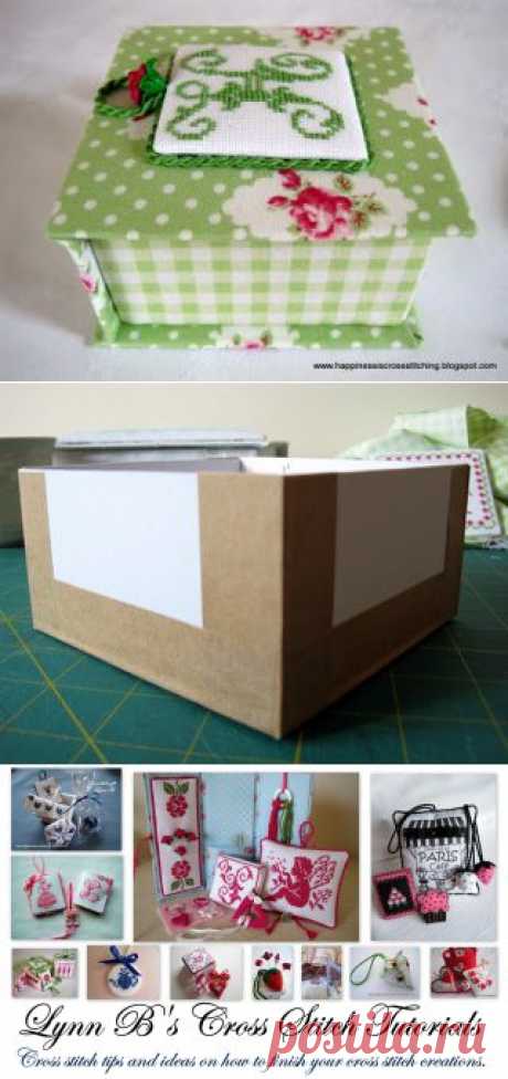 Lynn B 's finishing instructions for cross stitch : How to make a covered box - Part One