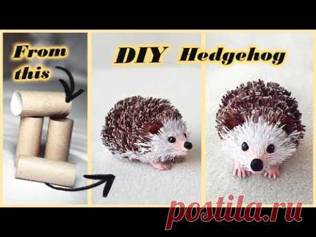 How to make paper HEDGEHOG🦔 | DIY toilet paper/kitchen towel roll crafts - YouTube