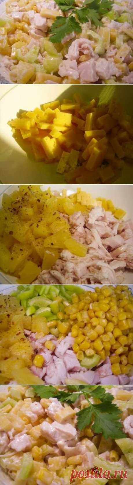 Салат с копченой курицей и ананасами / Куриные салаты / TVCook: пошаговые рецепты с фото