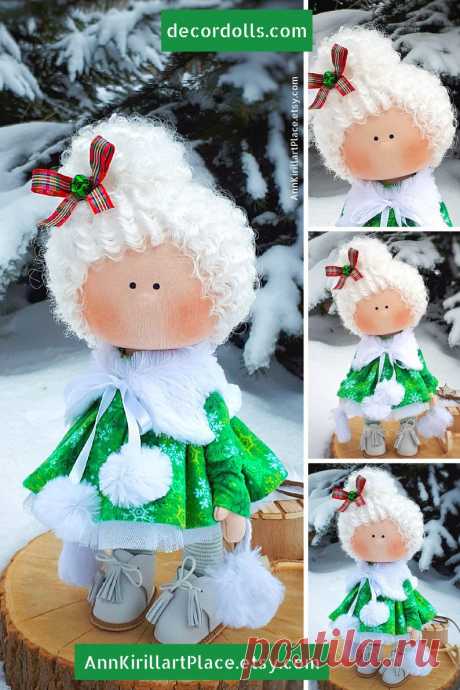 Winter Doll Handmade Textile Rag Doll Decor Art Doll Soft | Etsy