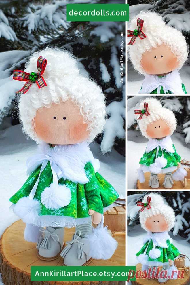 Winter Doll Handmade Textile Rag Doll Decor Art Doll Soft | Etsy