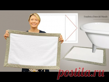 Коврик для ванной с переработанными полотенцами / Швейный трюк