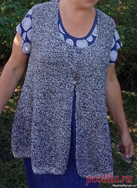 Жилет в стиле бохо для женщин 60+. Сама придумала | Вязание для женщин спицами. Схемы вязания спицами