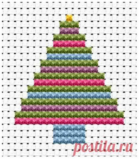 6ct Cross Stitch Kit -Fat Cat - Easy Peasy Christmas tree - 7.2x8.4cm beginners | eBay