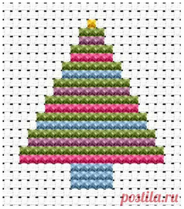 6ct Cross Stitch Kit -Fat Cat - Easy Peasy Christmas tree - 7.2x8.4cm beginners | eBay