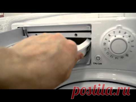 Как достать лоток на стиральной машине Hotpoint-Ariston