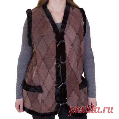 Удлиненные жилетки из овчины