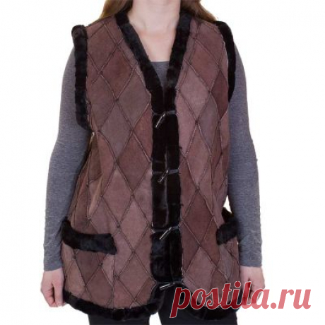 Удлиненные жилетки из овчины