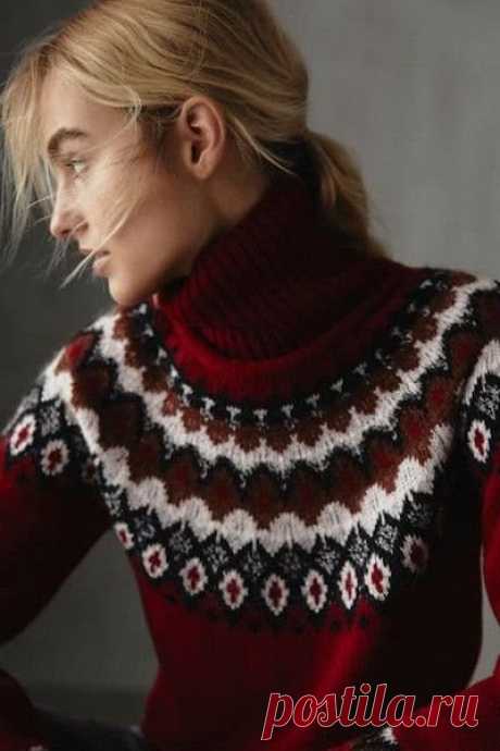 Вязание с жаккардовым узором✍️💥🧶 | Идеи по вязанию🧶
