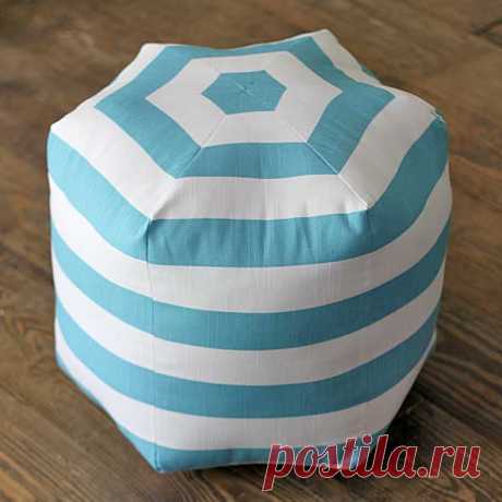 how to make a hexagon DIY floor pouf A step by step tutorial to make your own DIY floor pouf. The popular hexagon style pouf can be made in under an hour with basic sewing skills.