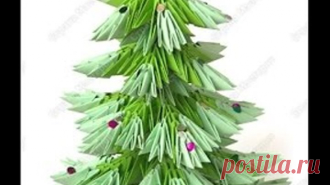 Модульное оригами. Ёлочка. Мастер-класс/ Modular origami. Christmas tree.