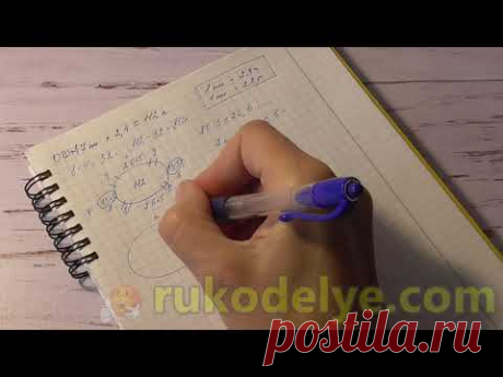 Расчет реглан сверху с V-образным вырезом