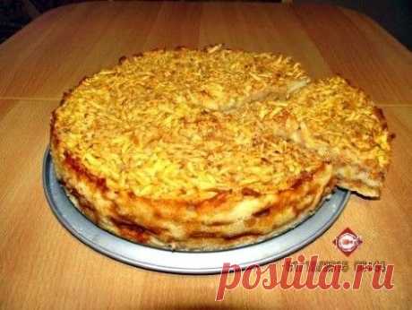 Насыпной яблочный пирог в духовке.