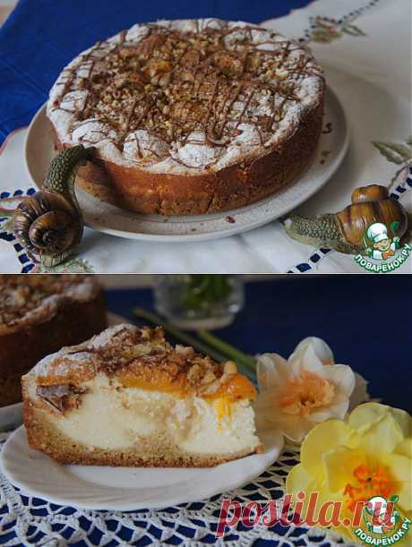 Творожный пирог с абрикосами - кулинарный рецепт