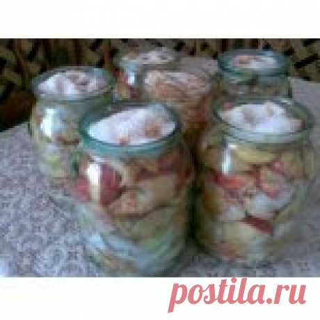Яблочные дольки в собственном соку Кулинарный рецепт