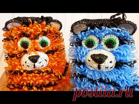 #Мочалка крючком &quot;ТИГР&quot; / МК / Knitted washcloth &quot;Tiger&quot; - YouTube