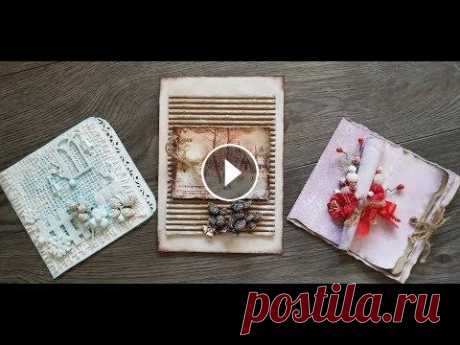 Новогодние (рождественские) открытки своими руками. DIY.  Do-it-yourself New Year (Christmas) cards. Делаю открытки на новый год. Использую плотную бумагу для черчения....