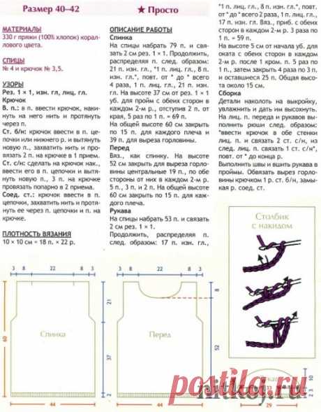 Летняя кофточка спицами » Ниткой - вязаные вещи для вашего дома, вязание крючком, вязание спицами, схемы вязания