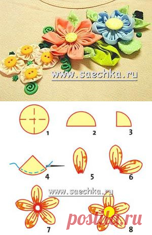 Цветы из ткани своими руками