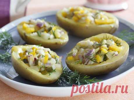 Рецепт: Фаршированный картофель в мультиварке