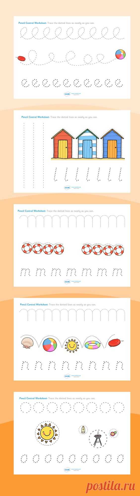 (690) Summer Resources- Pencil Control Worksheets | Writing exercises