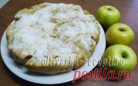 Овсяный пирог с яблоками в мультиварке