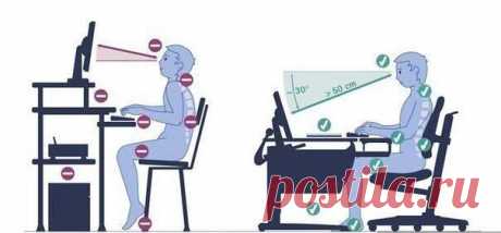как правильно сидеть за компьтером
