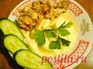 Гуляш из куриных желудков