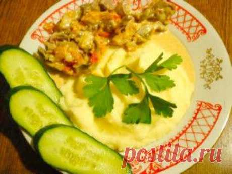 Гуляш из куриных желудков