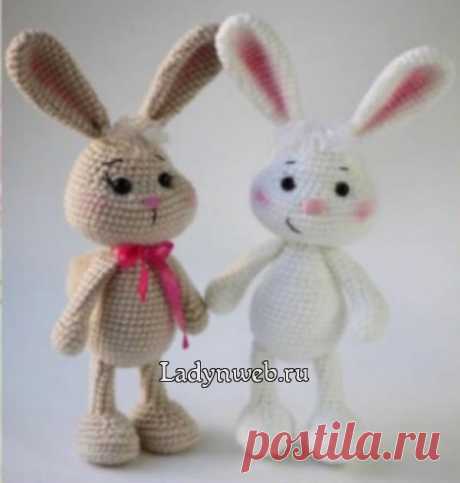 (+2) ...Игрушка заяц амигуруми (вязание крючком)