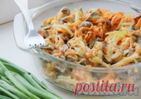Салат с куриными сердечками и морковкой