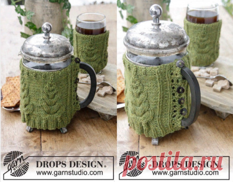 Рождественский вязаный чехол на банку или стакан — HandMade